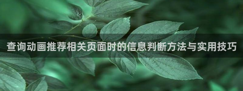 omofun动漫网页版:查询动画推荐相关页面时的信息判断方法与实用技巧配图